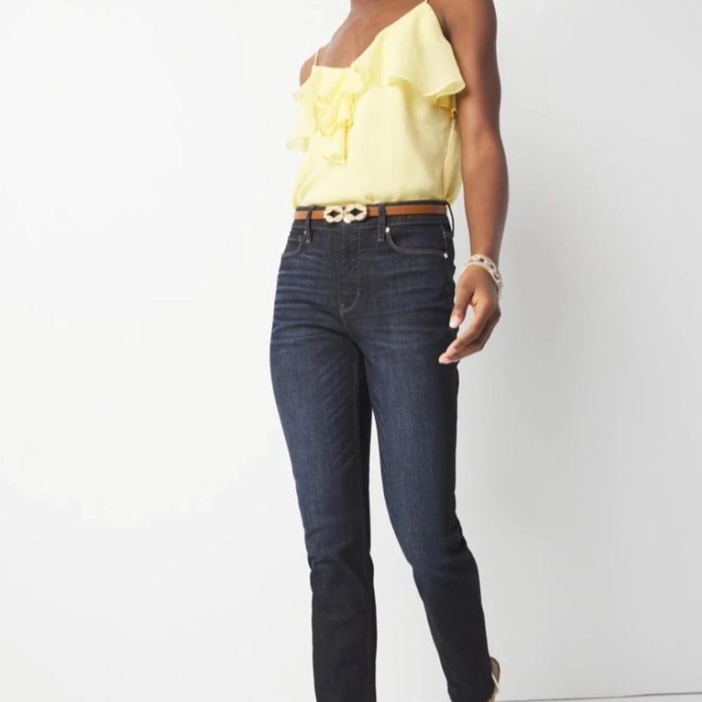 Jeans From White House Black Market High Rise Slim Sculpt Dark Blue Jeans
